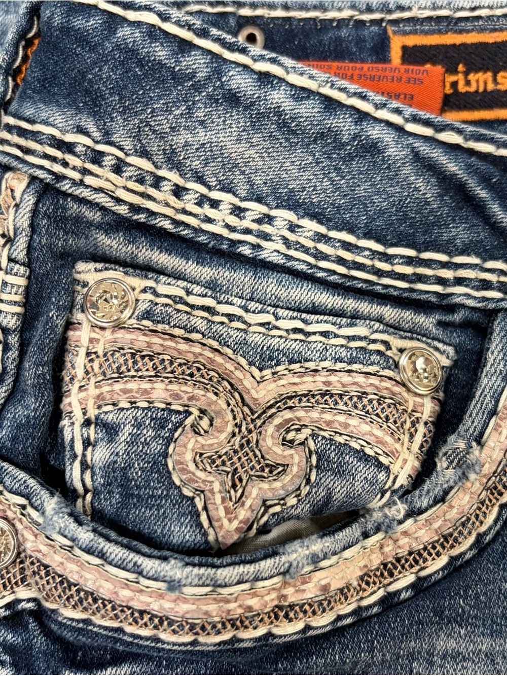 Rock Revival Women's Crimson Mid-Rise Straight Jean Exclusive to Buckle Size 32 - Picture 8 of 16